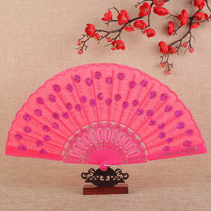 Women's folding fan with artistic decorations Kalsten