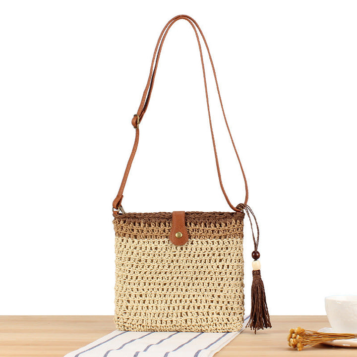 Handmade shoulder bag with tassels and leather accents Kalsten