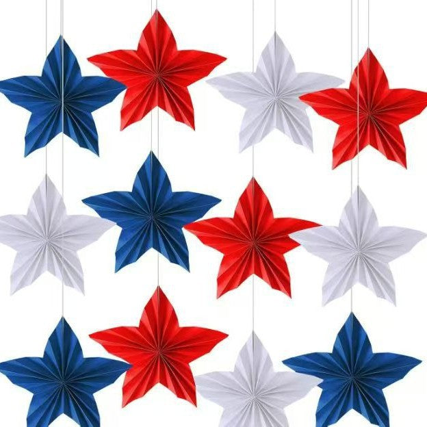 Unisex nan patriotic layered paper fan garland and star pennant banner Kalsten