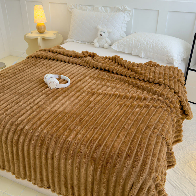 Women High-pile Cozy Blanket with Wave Pattern Kalsten