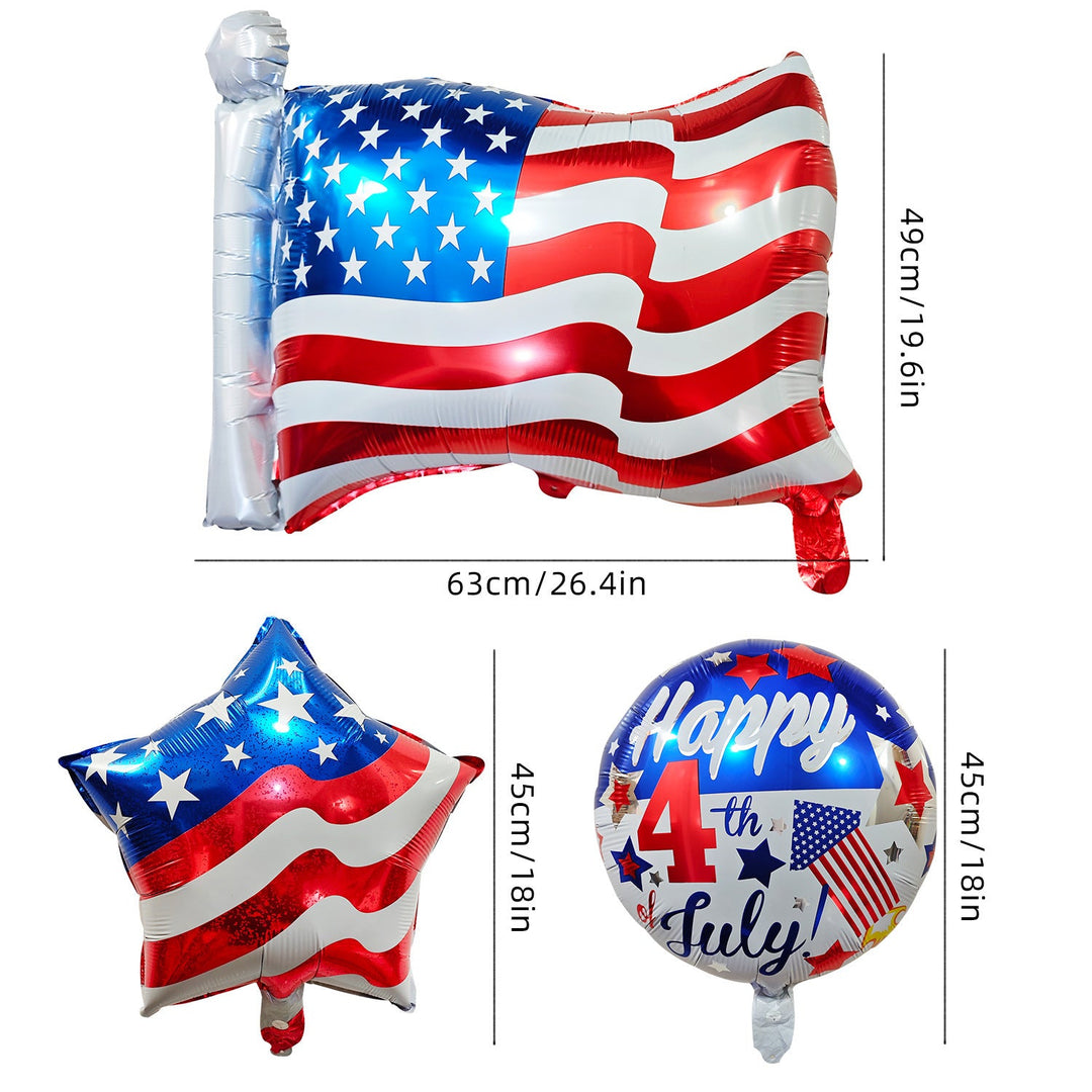 Unisex large foil balloon in USA flag shape with self-sealing valve and reusable Kalsten