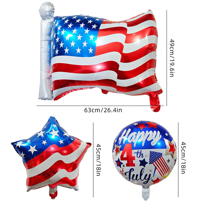 Unisex large foil balloon in USA flag shape with self-sealing valve and reusable Kalsten