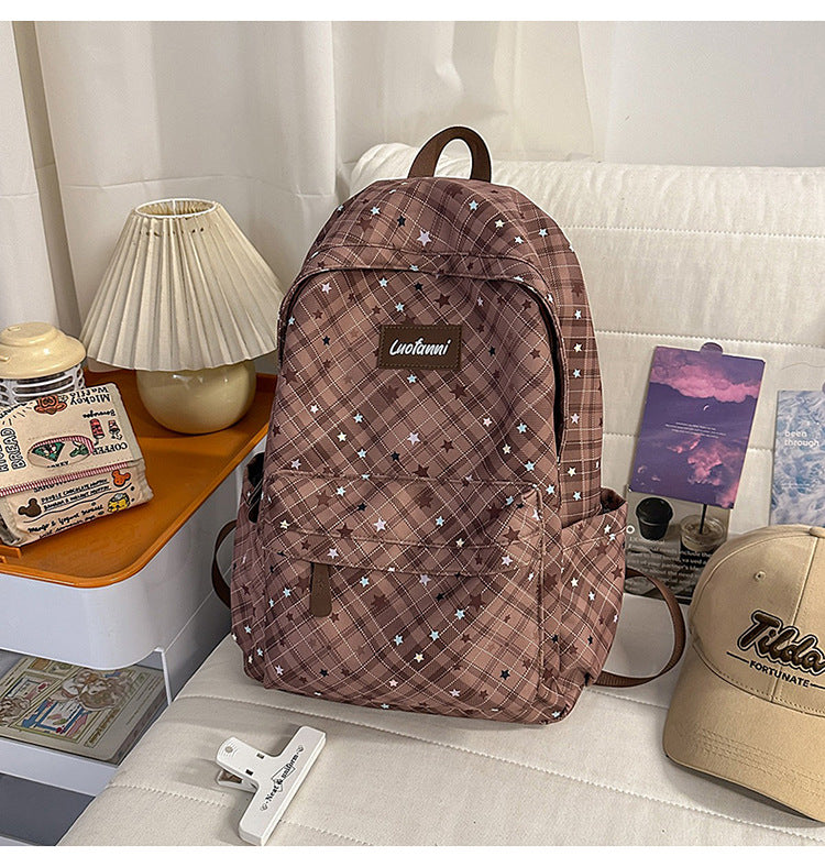 Stylish Checked Pattern Backpack Kalsten