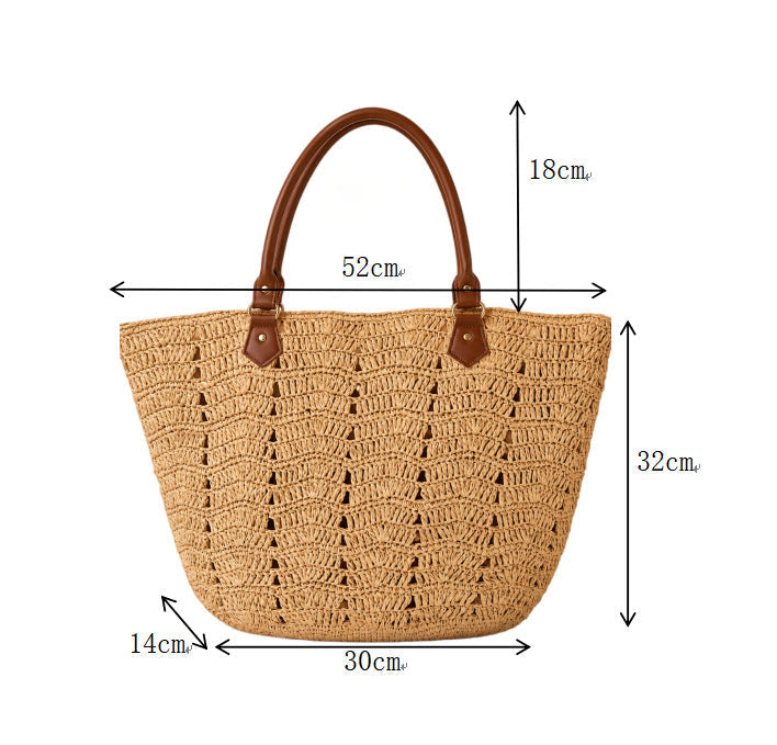 Beach chair bag with braided design and comfortable leather handles Kalsten