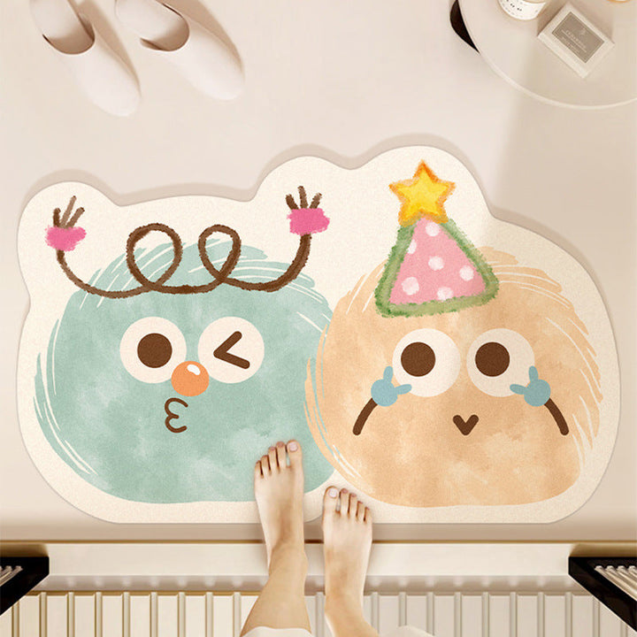 Whimsical Cartoon-Themed Bath Mat Kalsten