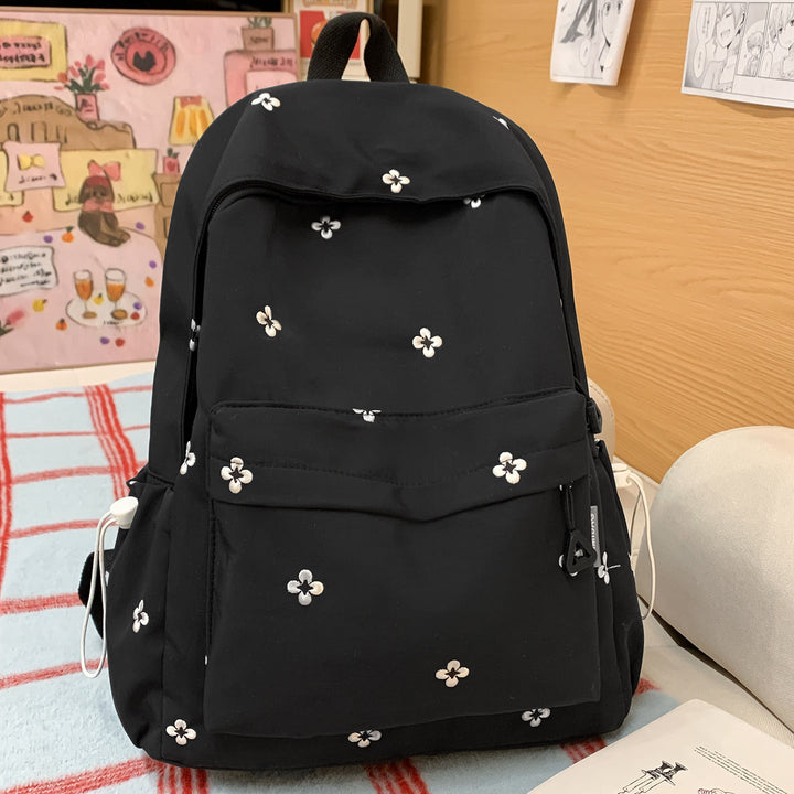 Floral Embroidered Casual School Backpack