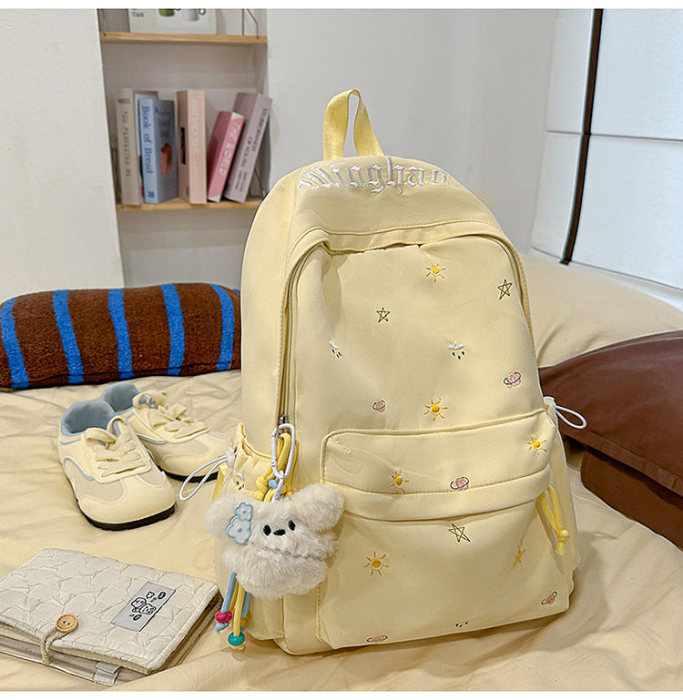 Casual Embroidered School Backpack