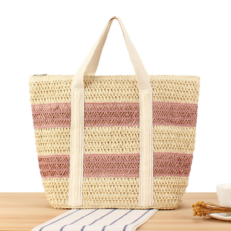 Braided beach bag with sturdy carrying handles Kalsten