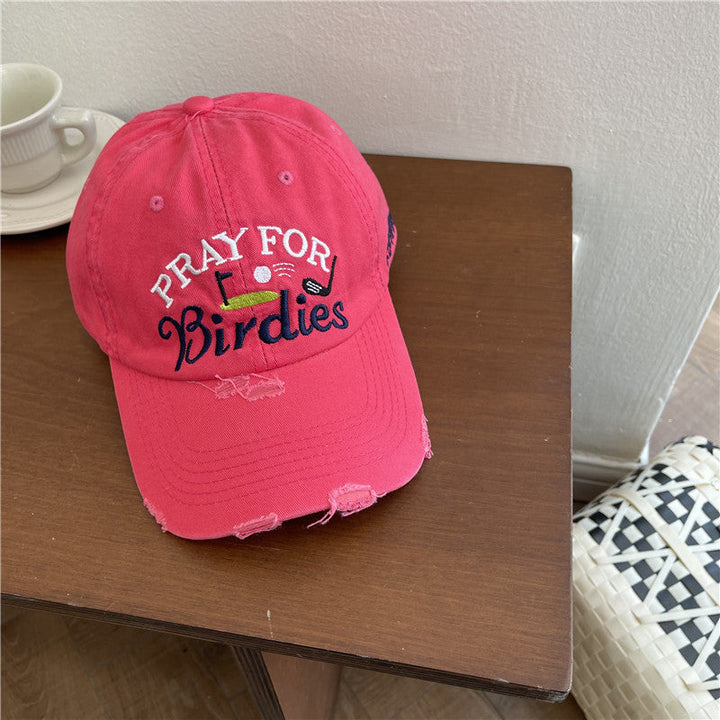 Women's Casual Distressed Embroidered Baseball Cap Kalsten