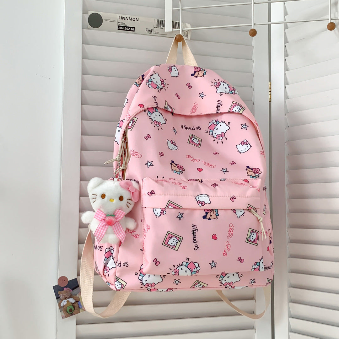 Cute Character Print School Backpack