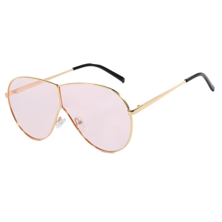 Women's pilot sunglasses with elegant golden frame and blue lenses Kalsten