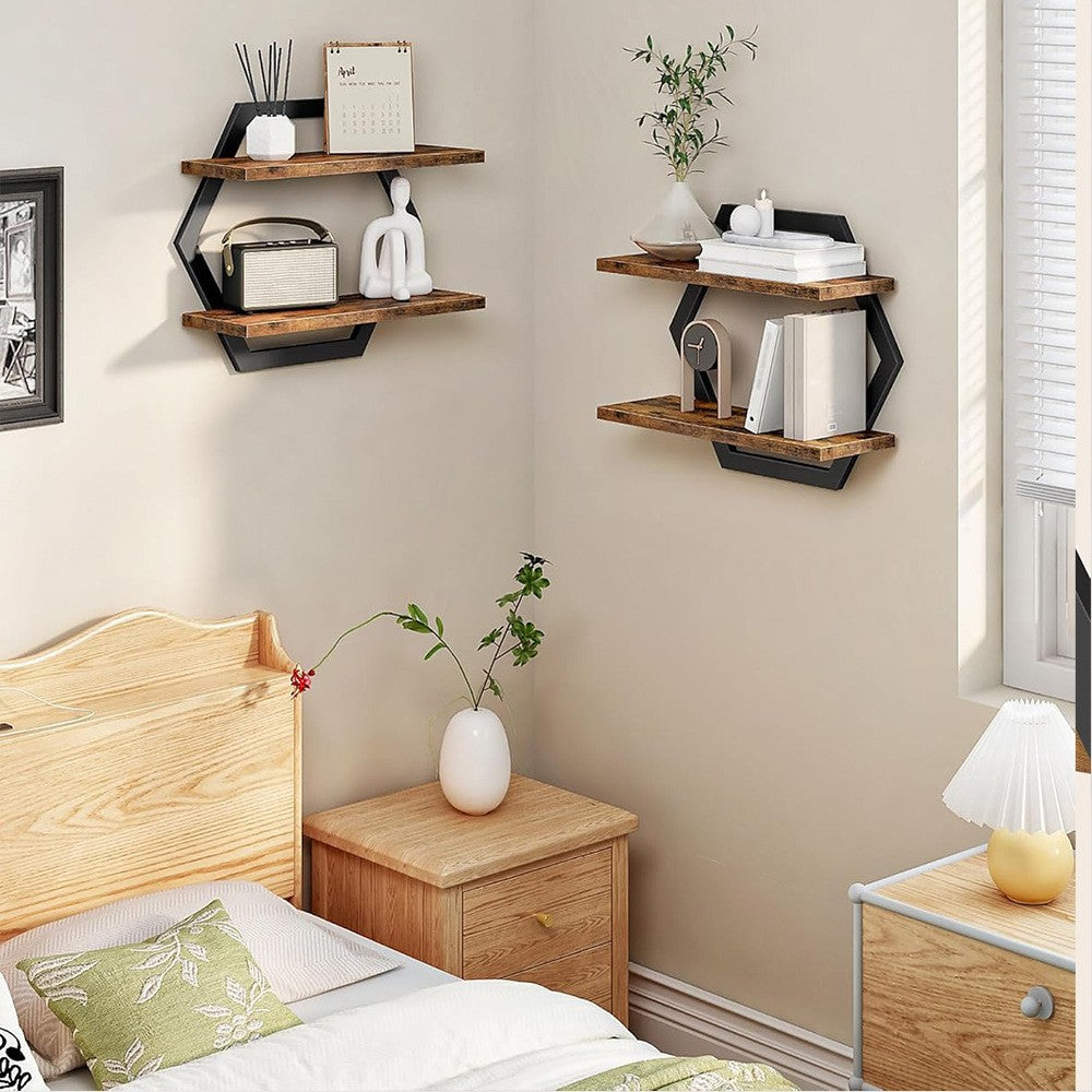 Wall shelf with modern honeycomb design Kalsten