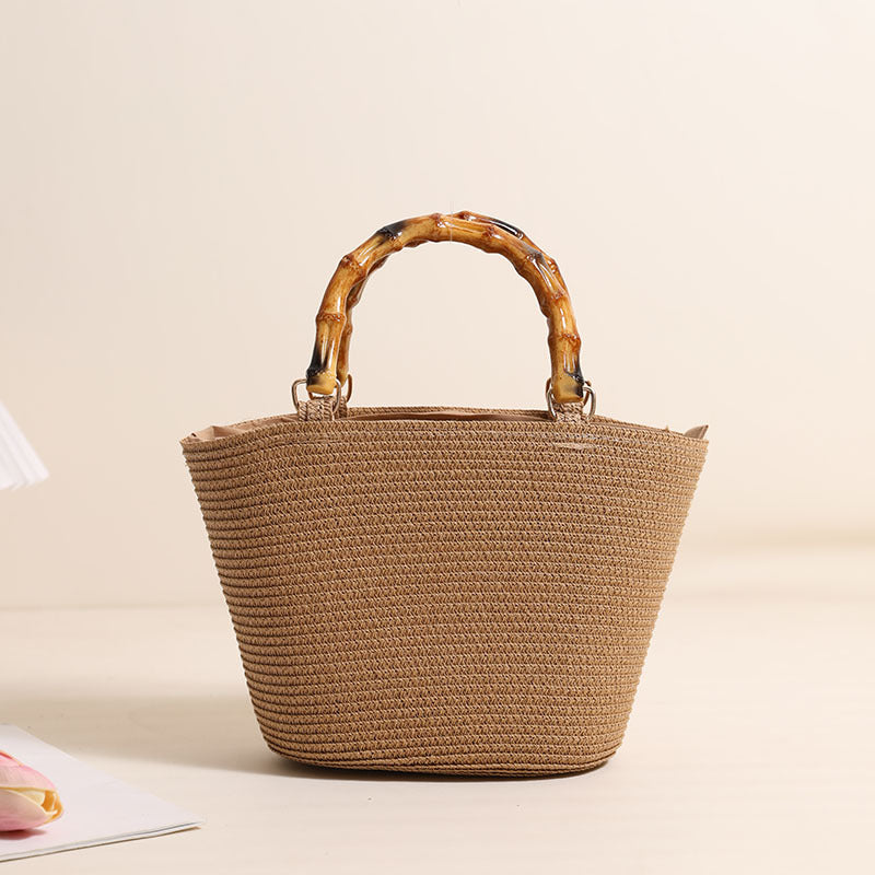 Elegant Bast bag with bamboo handles Kalsten