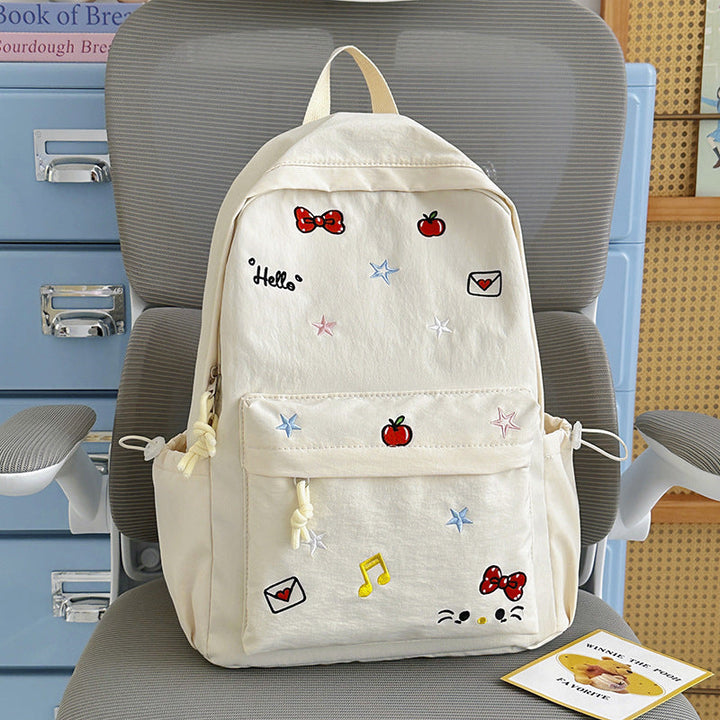 Cute Cartoon-Embroidery School Backpack