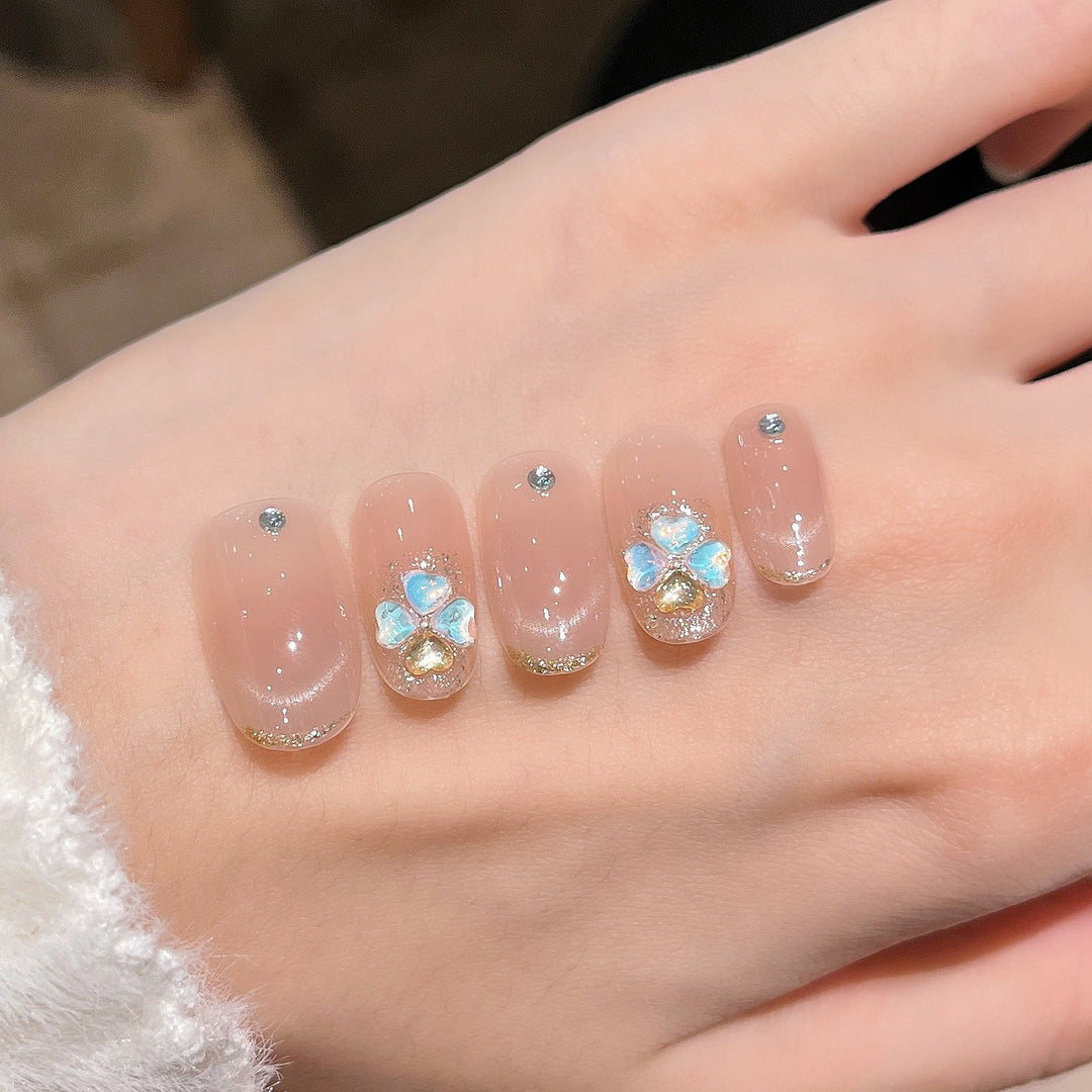 Decorative Floral Press-On Nail Art Kalsten