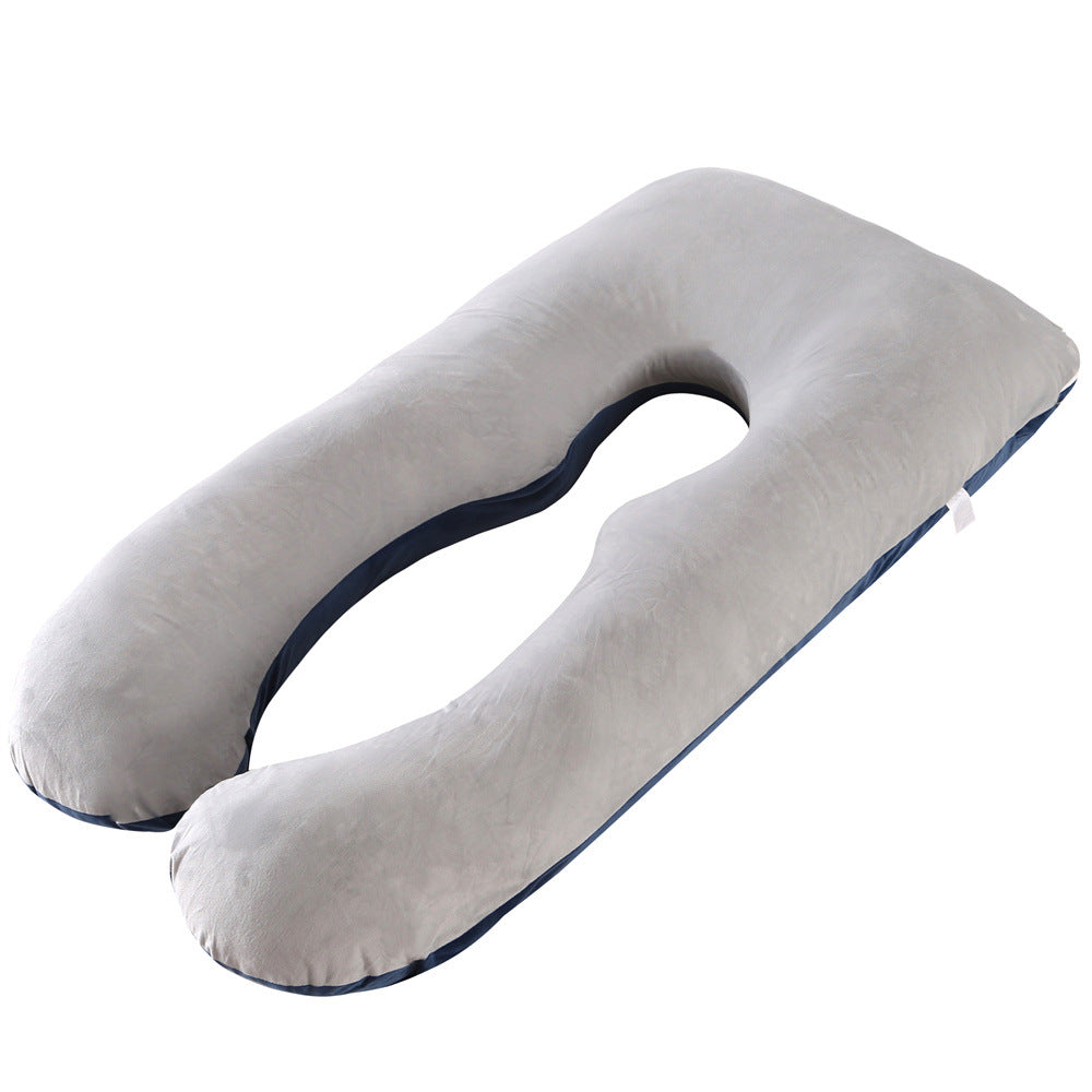 full-body U-shaped pregnancy support pillow with ergonomic lumbar and hip contour and removable breathable cover Kalsten