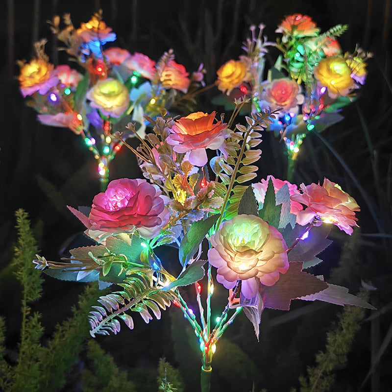 Solar-Powered Realistic Peony Garden Stake With Integrated Warm LED And Weatherproof Base Kalsten