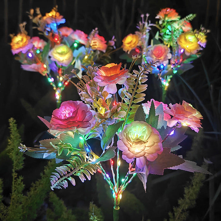 Solar-Powered Realistic Peony Garden Stake With Integrated Warm LED And Weatherproof Base Kalsten