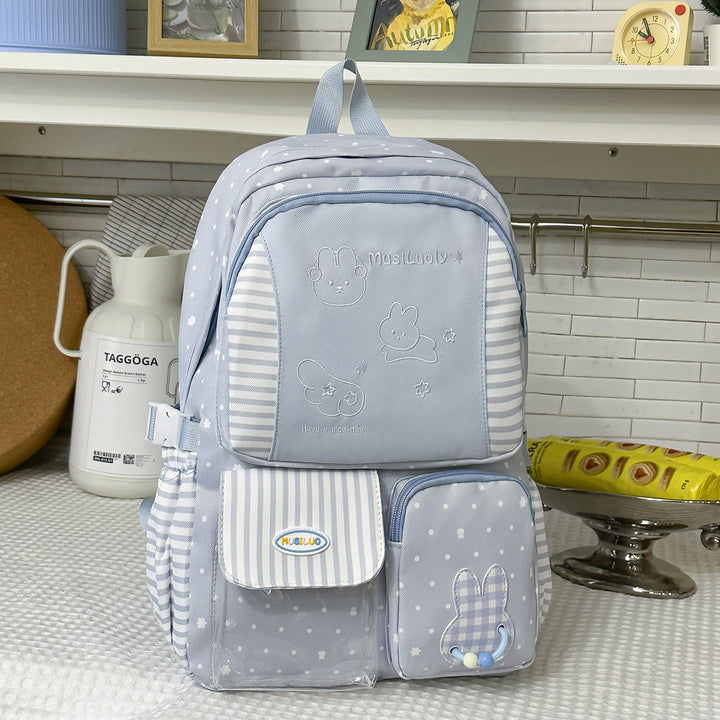 Cute Character-Themed Fabric School Backpack