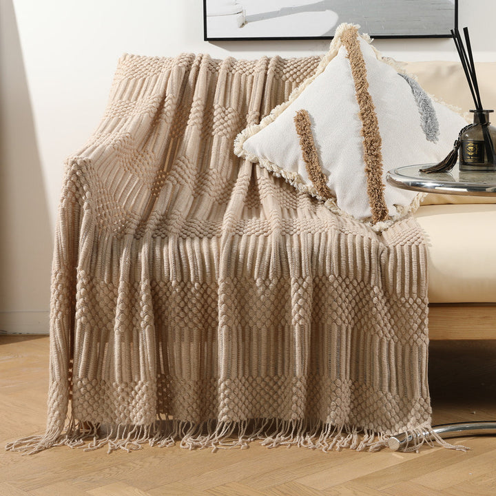 Women's high-quality knitted blanket with textured design Kalsten