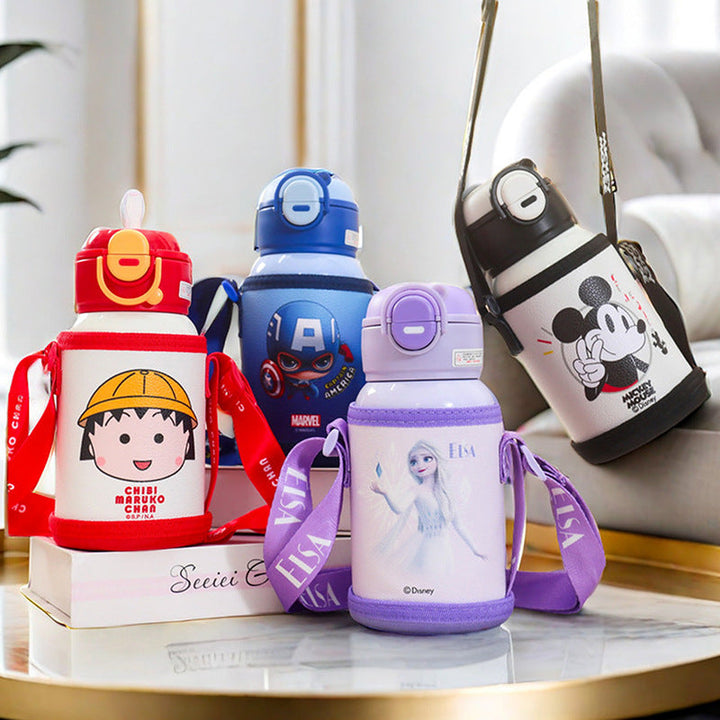Insulated drinking bottle with Mickey Mouse design and practical carrying strap Kalsten