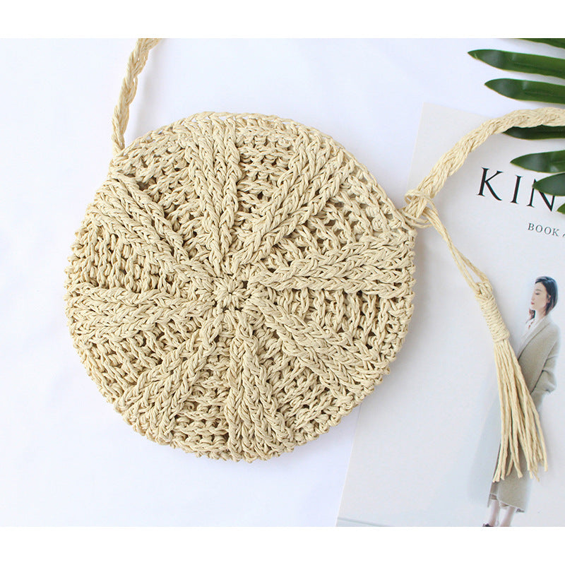 Leather Shoulder Bag Made of Braided Natural Material Kalsten
