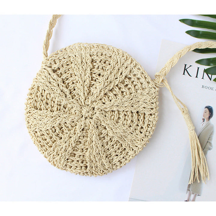 Leather Shoulder Bag Made of Braided Natural Material Kalsten