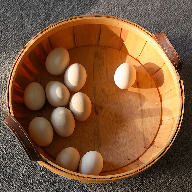 Handcrafted Oval Serving Tray with Leather Handles Kalsten