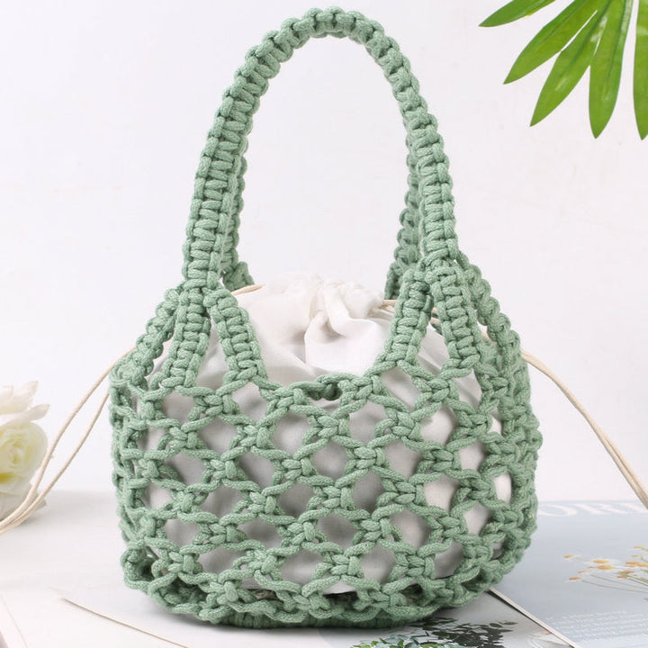 Hand-knotted tote bag with inner drawstring closure Kalsten