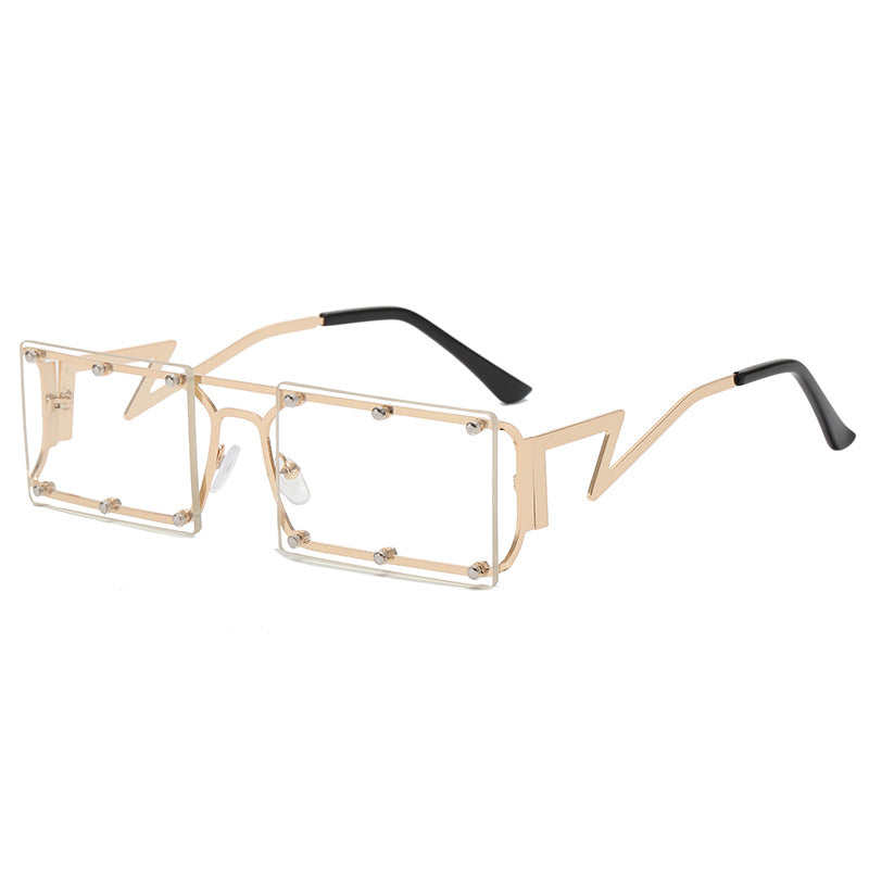 Women extravagant oversized sunglasses with geometric frame Kalsten