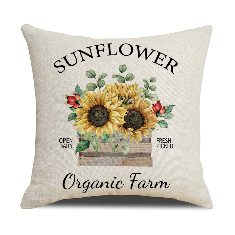 Women's Cushion Cover with Sunflower Pattern Kalsten