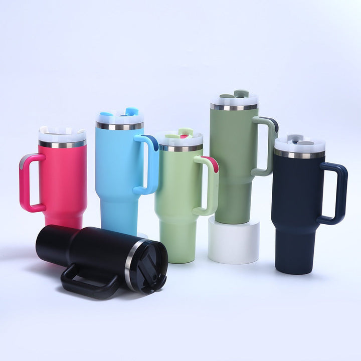 Ladies Insulated Mug with practical handling and integrated straw Kalsten
