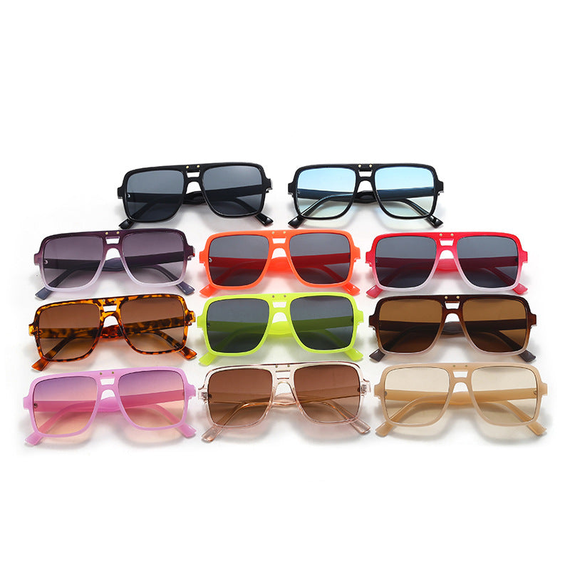 Women's square oversized sunglasses with trendy transparent frame Kalsten