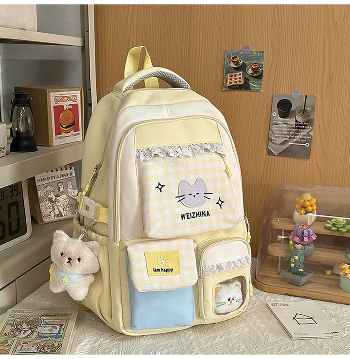 Cute Cat-Themed School Backpack