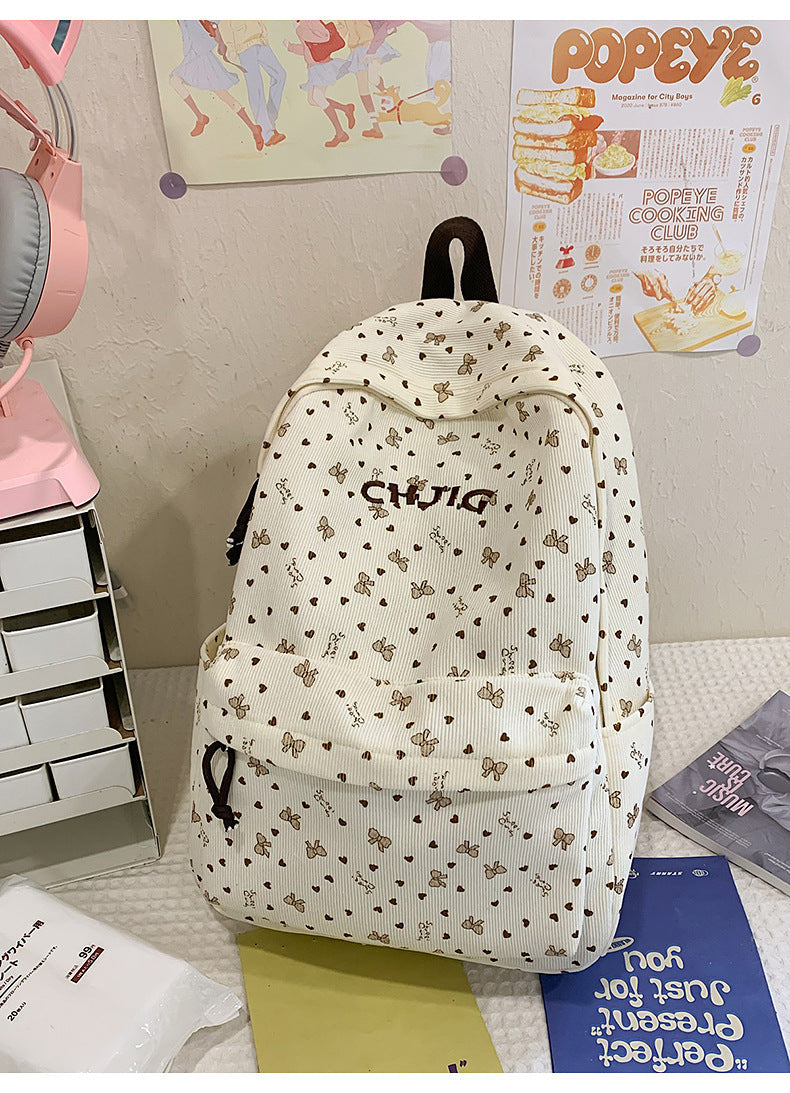Charming Butterfly Print School Backpack