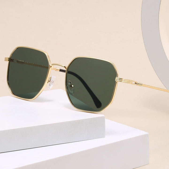 Ladies extravagant geometric sunglasses with striking metal frame Kalsten