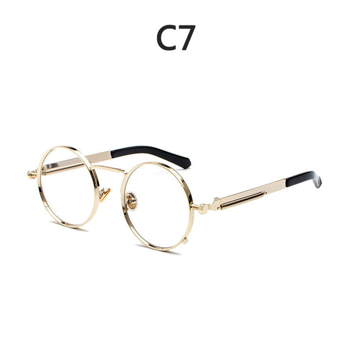 Ladies Round Metal Sunglasses with Mirrored Lenses Kalsten