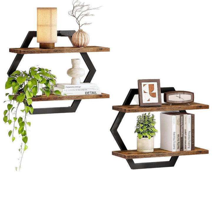 Wall shelf with modern honeycomb design Kalsten