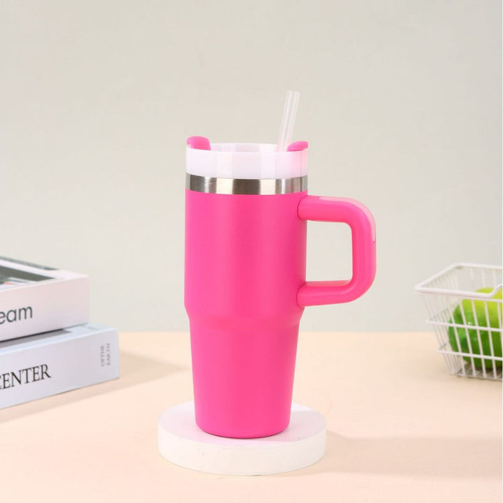 Unisex noble insulated cup with practical straw Kalsten