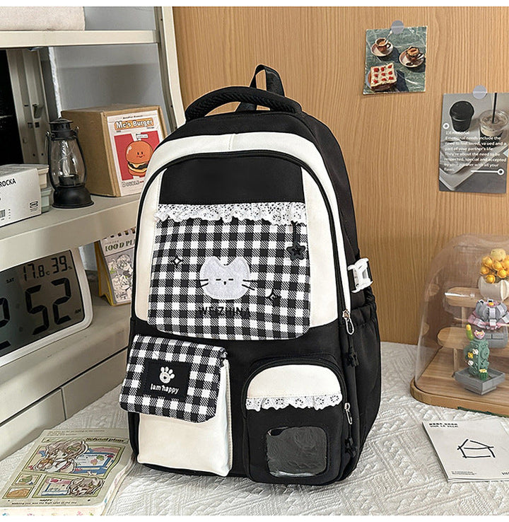 Cute Cat-Themed School Backpack