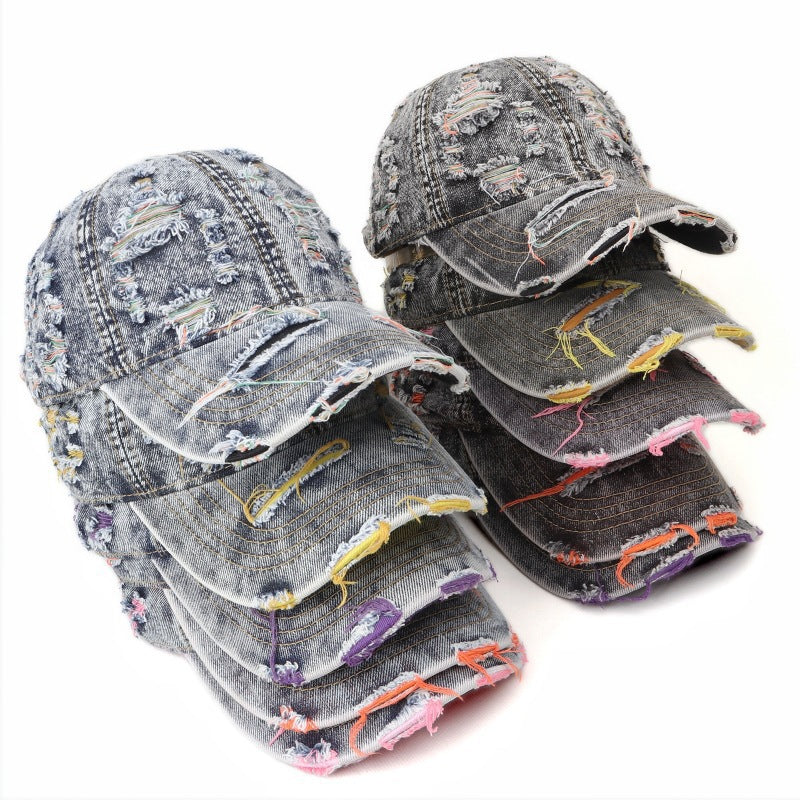 Women's Distressed Denim Baseball Cap Kalsten