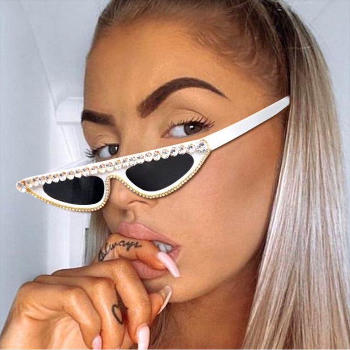 Ladies designer sunglasses in stylish cat-eye design with glittering frame Kalsten