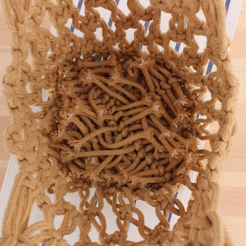 Macrame Tote Bag with Modern Mesh Design Kalsten