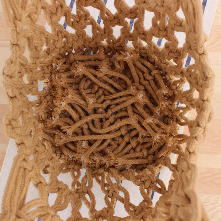 Macrame Tote Bag with Modern Mesh Design Kalsten