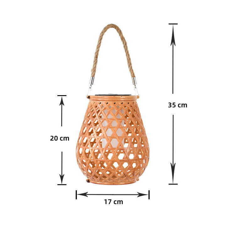 Decorative Woven Lantern With Rope Handle Kalsten