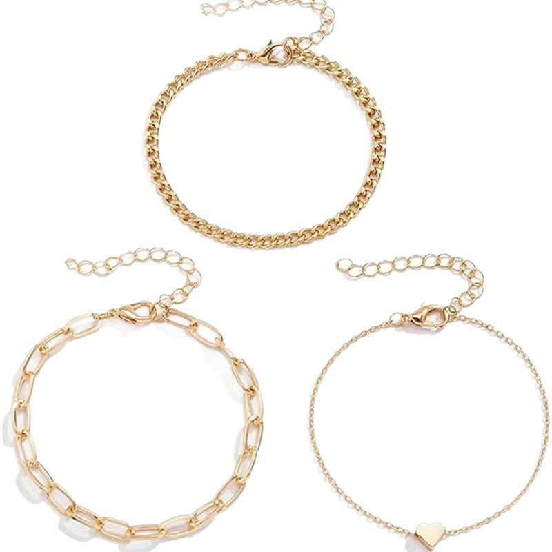 Elegant Silver Chain Bracelet Set Kalsten