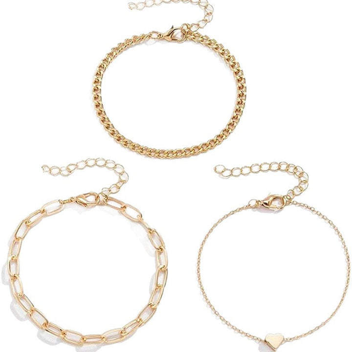 Elegant Silver Chain Bracelet Set Kalsten