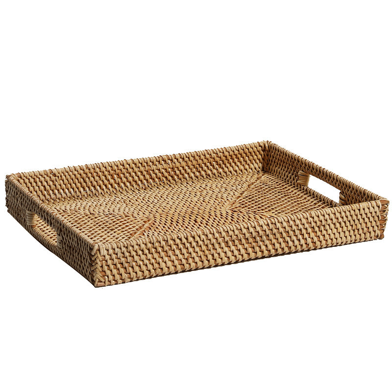 Handcrafted Rectangular Woven Serving Tray Kalsten