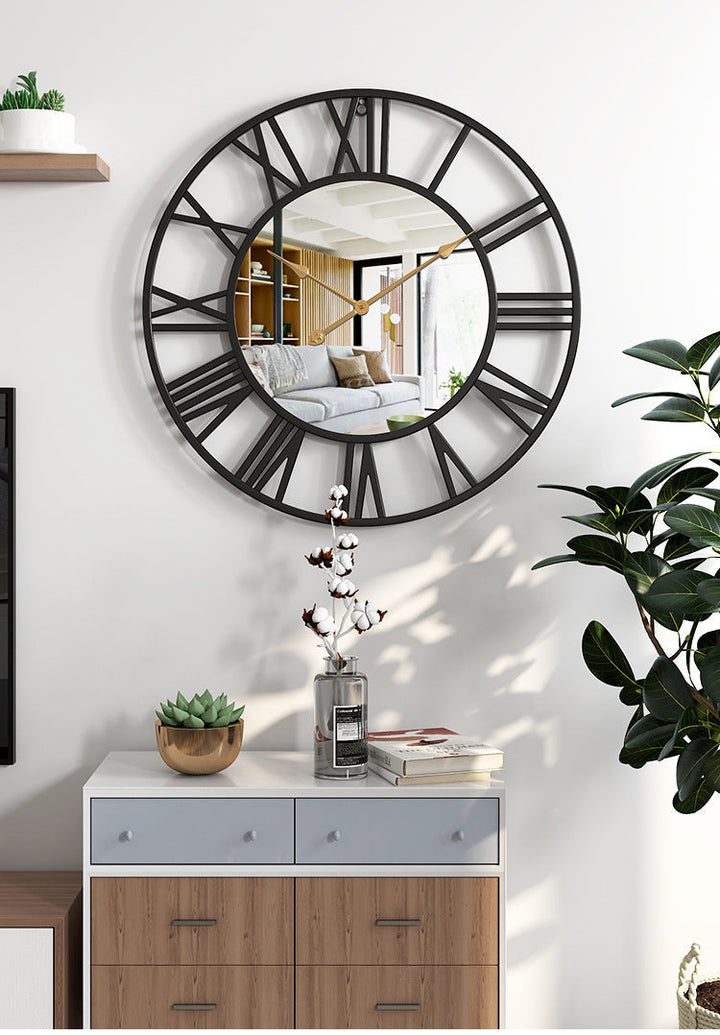 Kalsten | Metal Vintage Large Size Wall Clock with Mirror 39cm