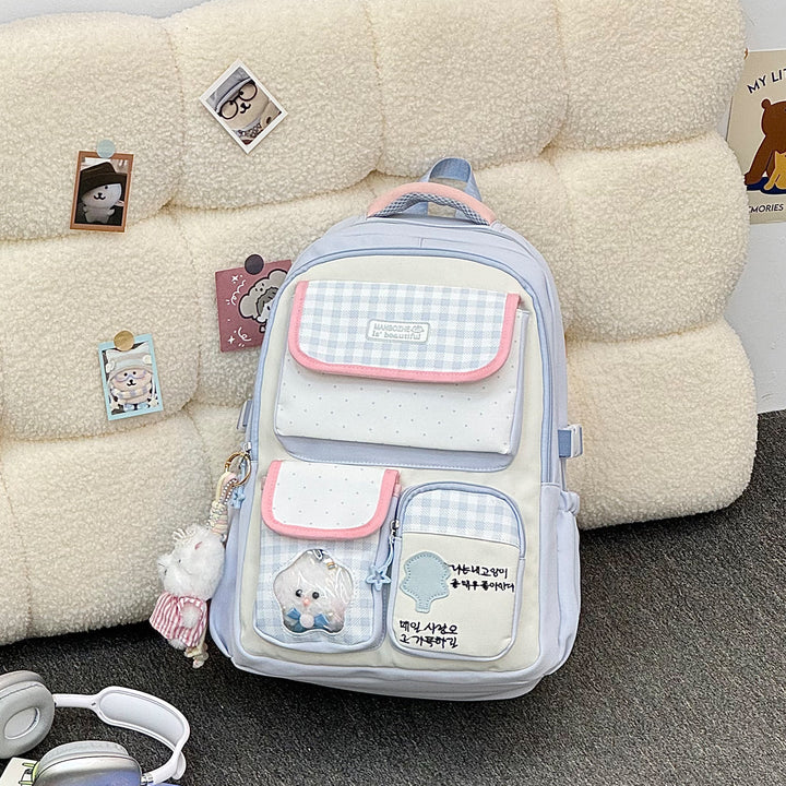Multi-Compartment Cute Character School Backpack